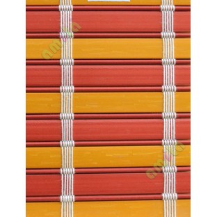 Yellow and red color with white stripes PVC blinds